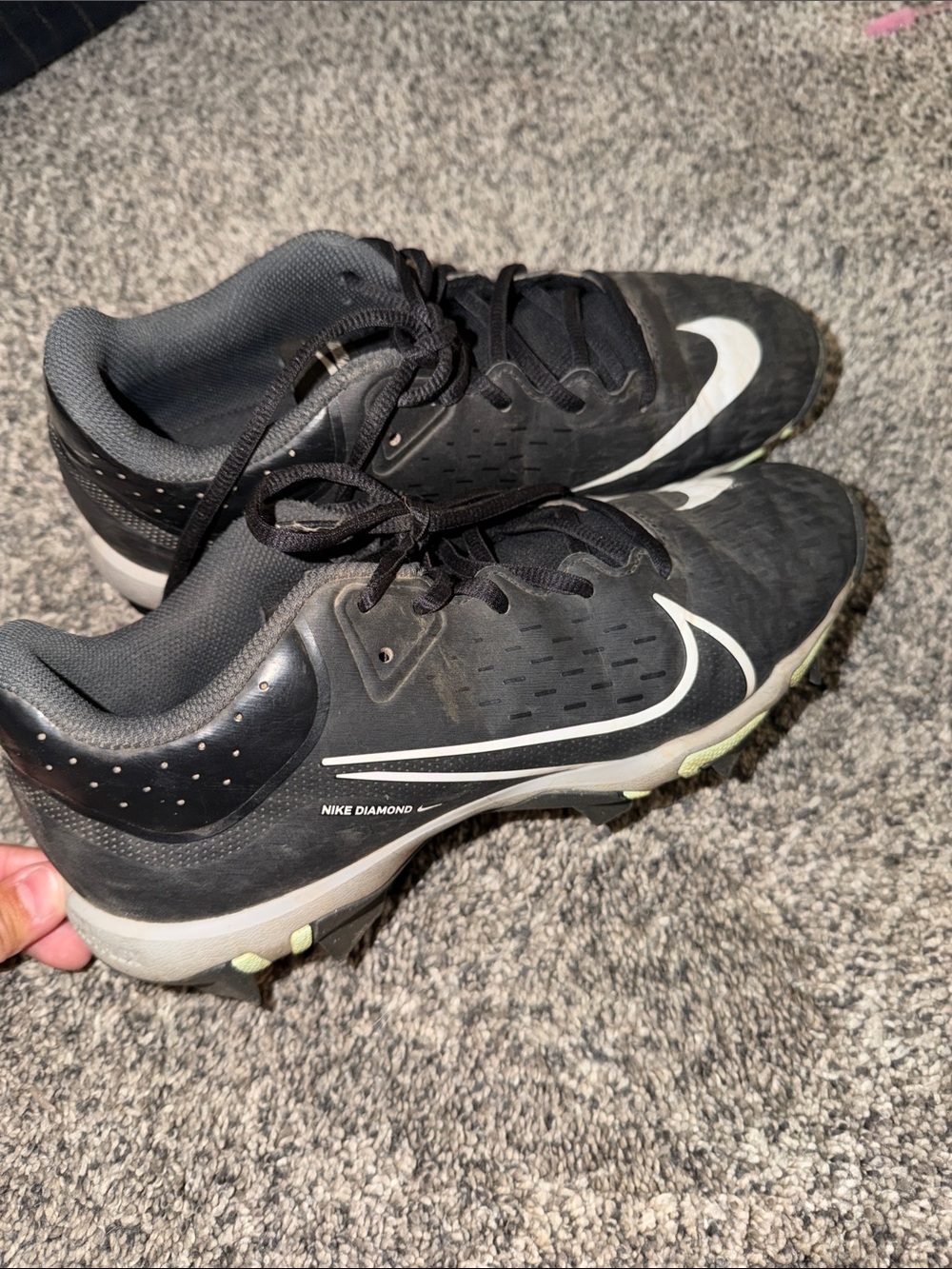 Nike Black and White Diamond Baseball Cleats